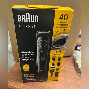 Braun All-in-One 3 Trimmer Kit Cordless, Rechargeable Black New In Box